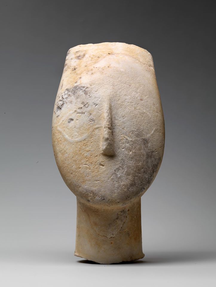 marble head from figure of a woman