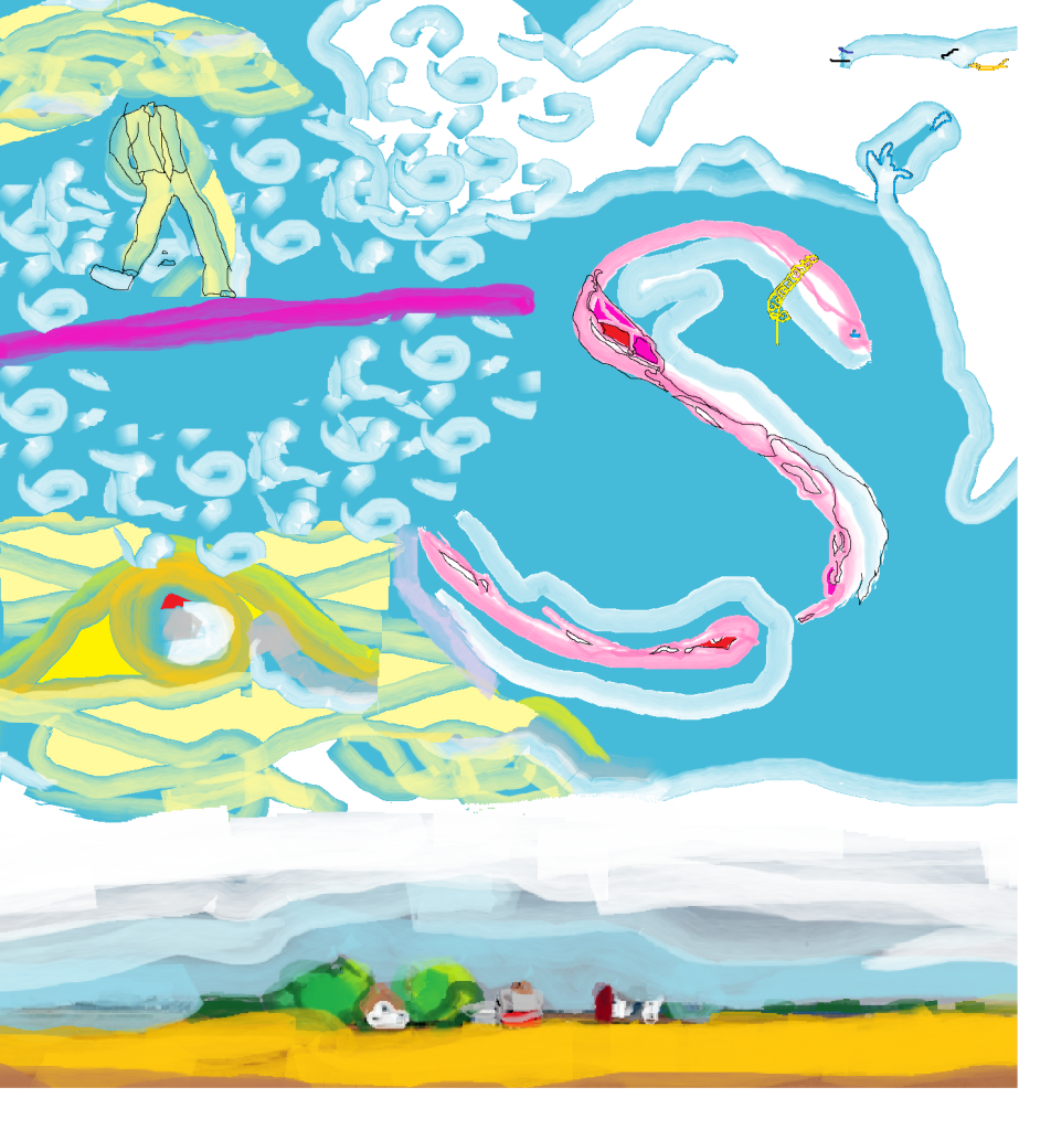 Pleasureville Sunset Bree 1.6.15 drawn on Paint